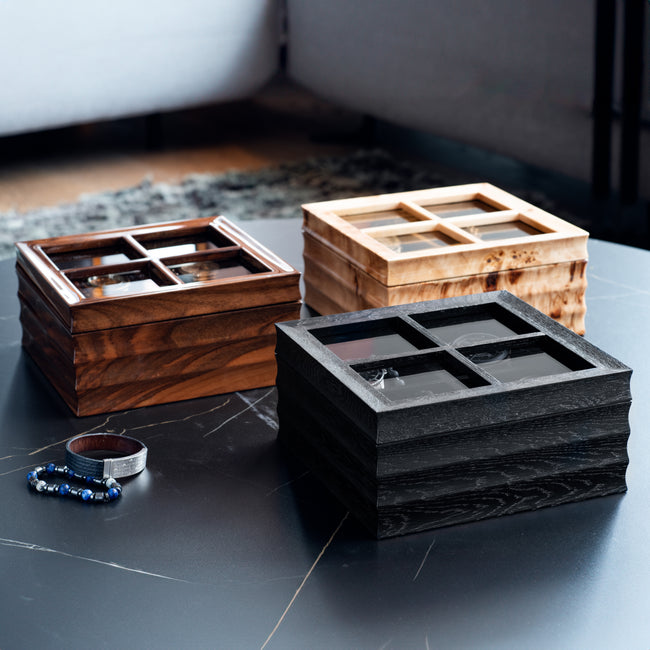 VOGUER' Matte&Glossy Walnut Watch Box