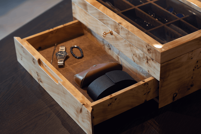 NIDO DI FARFALLE' Mapa Burl Eyeglasses Box