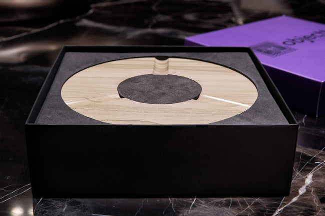 LOOP ' Wooden Grey Marble Cigar Tray