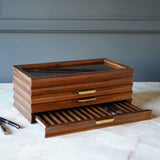 STYLO' Walnut Pen Box - 3 Drawer