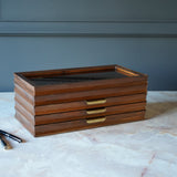 STYLO' Walnut Pen Box - 3 Drawer