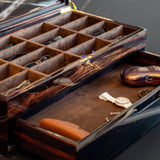 Ebony Wood Eyewear Organizer: 16-Compartment Sunglasses Display Case