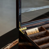 Ebony Wood Eyewear Organizer: 16-Compartment Sunglasses Display Case