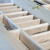 Lacquered Eyeglasses Organizer Box: 28-Slot Sunglasses & Watch Display Case