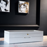 Lacquered Eyeglasses Organizer Box: 28-Slot Sunglasses & Watch Display Case