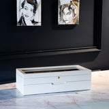 Lacquered Eyeglasses Organizer Box: 28-Slot Sunglasses & Watch Display Case