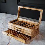 STYLO' Mappa Burl Pen Box - 3 Drawer