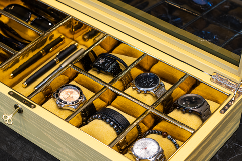 CARPE DIEM' XL Gold Watch Box