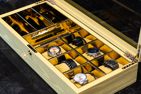 CARPE DIEM' XL Gold Watch Box