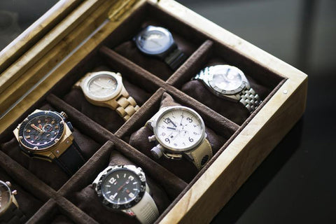 CARPE DIEM' Watch Box Mapa Burl Brown