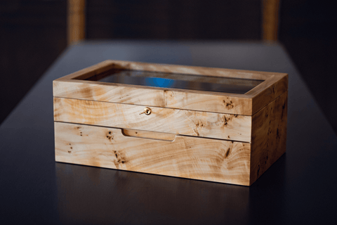 NIDO DI FARFALLE' Mapa Burl Eyeglasses Box