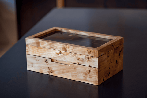 NIDO DI FARFALLE' Mapa Burl Eyeglasses Box