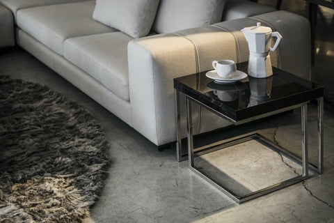 HE ' Alexander Black Marble Side Table