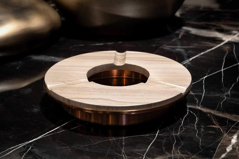 LOOP ' Wooden Grey Marble Cigar Tray