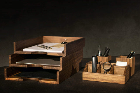 STYLO' Desk Organizer Walnut