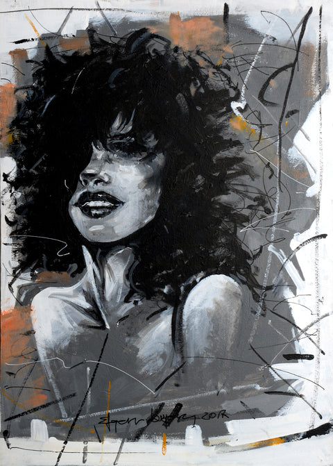 Naomi | Original Acrylic Abstract Woman Portrait On Canvas 20x27"