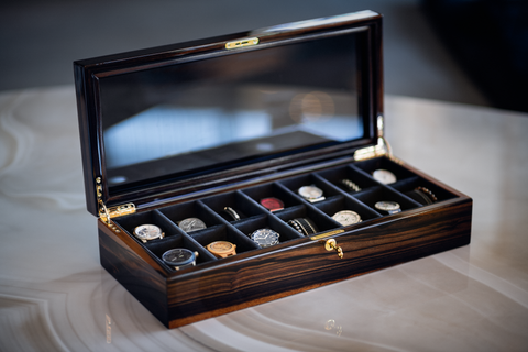 CARPE DIEM XL' Acacia & Ebony Watch Box