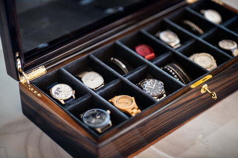 CARPE DIEM XL' Acacia & Ebony Watch Box