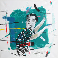 Teen Boy | Figurative Abstract Painting 20x20"